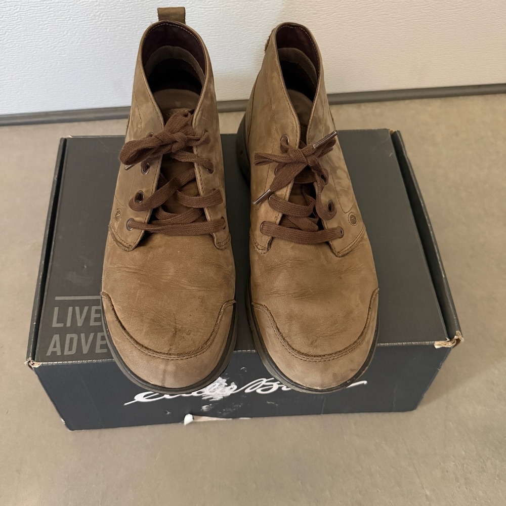 Eddie Bauer Mens Voyager II Chukka Boots Fossil Brown Leather Vibram 11.5